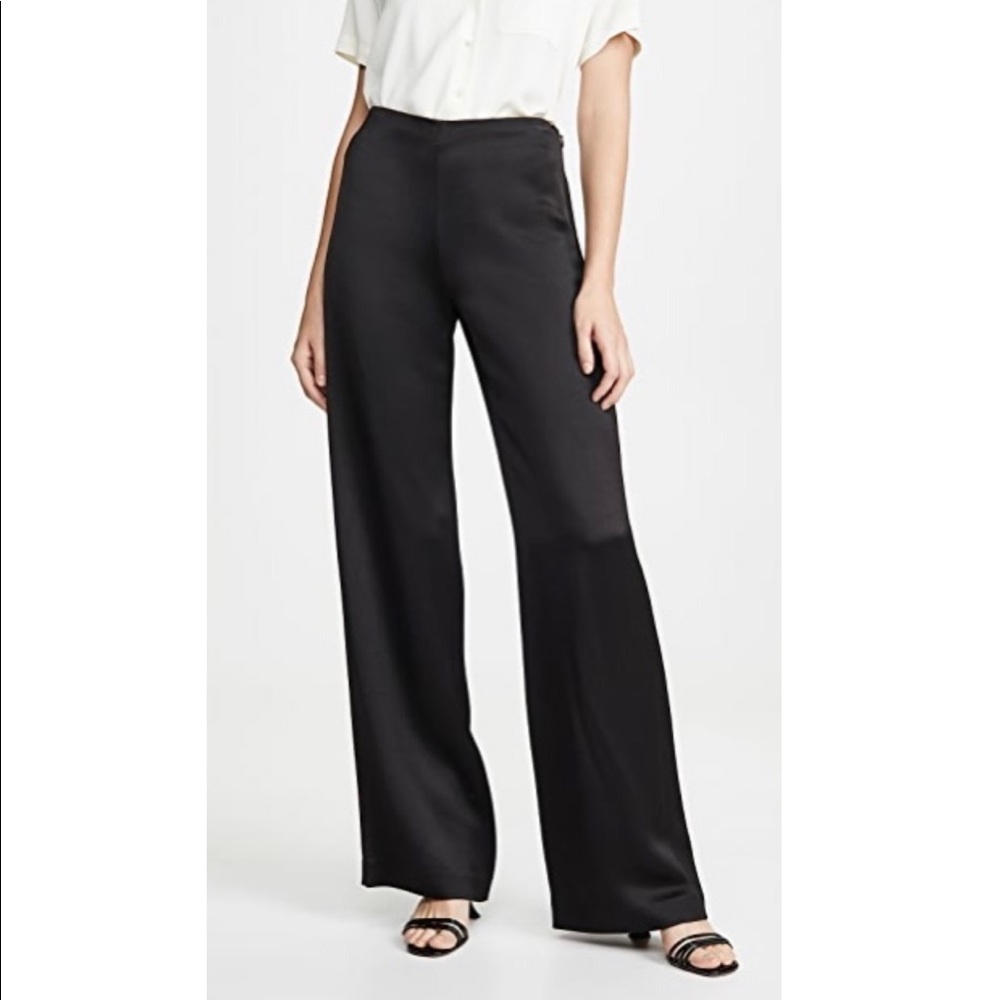 NWT Theory chic and elegant black crepe satin pants